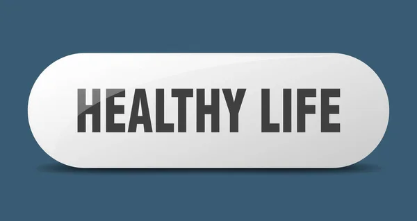 Knopf Gesundes Leben Gesundes Lebenszeichen Schlüssel Druckknopf — Stockvektor