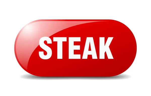 Botón Filete Cartel Carne Llave Pulsador — Vector de stock