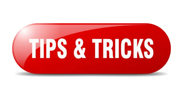 Tips Och Tricks Knappen Tips Tricks Tecken Nyckeln Tryckknapp — Stock vektor