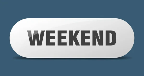 週末のボタン 週末のサイン プッシュボタン — ストックベクタ