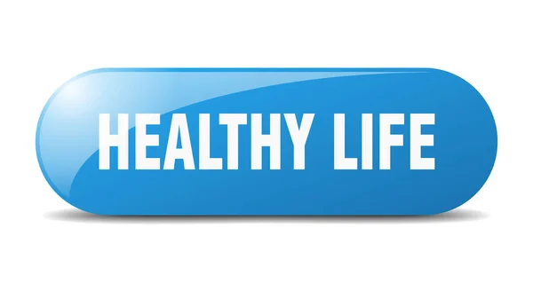 健康的な生活ボタン 健康的な生活のサインだ プッシュボタン — ストックベクタ