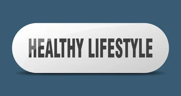 健康的なライフスタイルボタン 健康的なライフスタイルのサイン プッシュボタン — ストックベクタ