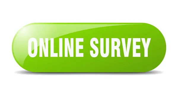 Online Survey Button Online Survey Sign Key Push Button — Stock Vector