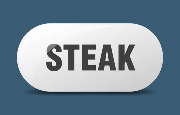 ステーキボタン ステーキの看板 プッシュボタン — ストックベクタ
