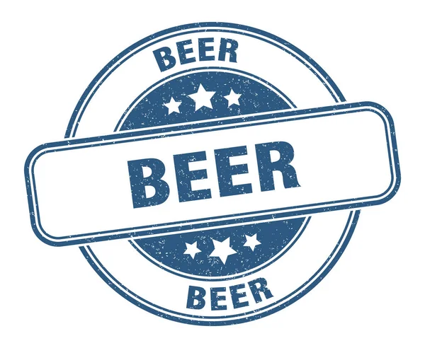 Bierstempel Bier Rond Grunge Teken Etiket — Stockvector