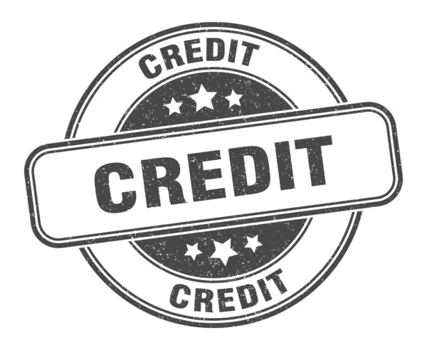 Kreditstempel Credit Grunge Zeichen Etikett — Stockvektor