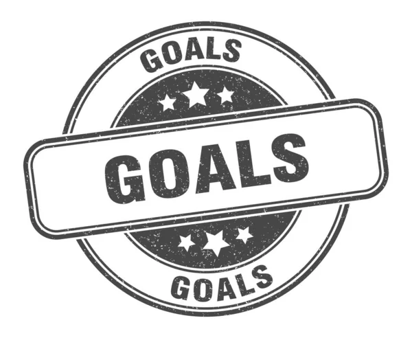 Goals Stamp Goals Grunge Sign Label — Stock Vector