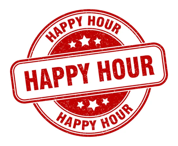 Happy Hour Stamp Happy Hour Grunge Sign Label — Stock Vector