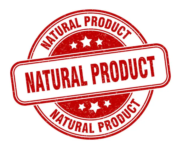 Přírodní Razítko Produktu Přírodní Produkt Kulaté Grunge Znamení Popisek — Stockový vektor