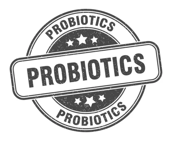 Probiotika Stämpel Probiotika Runda Grunge Tecken Etikett — Stock vektor