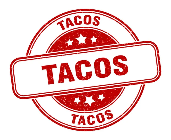 Sello Tacos Tacos Ronda Signo Grunge Etiqueta — Vector de stock