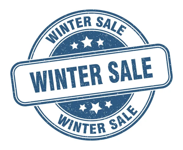 冬のセールスタンプ 冬の販売ラウンドグランジサイン ラベル — ストックベクタ