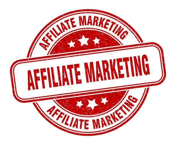 Affiliate Marketing Stamp Affiliate Marketing Kolo Grunge Znamení Popisek — Stockový vektor