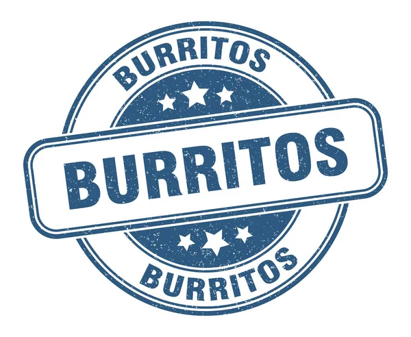 Burrito Stempel Burrito Rond Grunge Teken Etiket — Stockvector