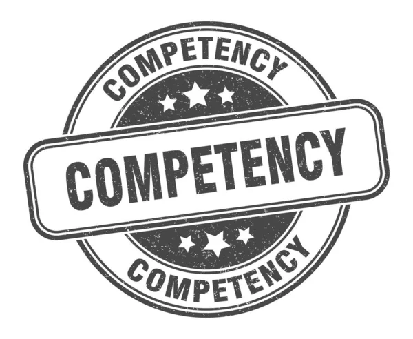 Pieczęć Kompetencji Znak Kompetencji Wokół Grunge Etykieta — Wektor stockowy