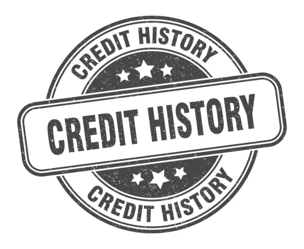 Кредитну Історію Марки Кредитна Історія Круглий Знак Гранж Етикетка — стоковий вектор