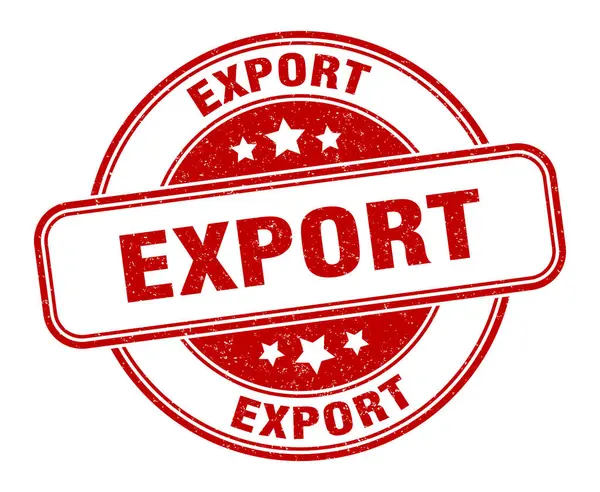 Timbro Esportazione Esportazione Rotondo Segno Grunge Etichetta — Vettoriale Stock
