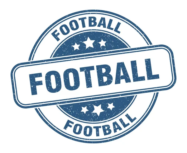 Timbre Football Grunge Ronde Football Signe Étiquette — Image vectorielle