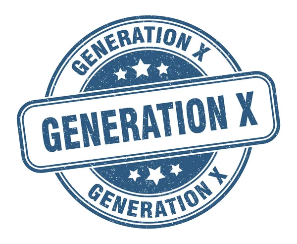 世代Xスタンプ 世代Xラウンドグランジサイン ラベル — ストックベクタ