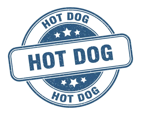 Hotdog Stempel Hot Dog Rundes Grunge Zeichen Etikett — Stockvektor