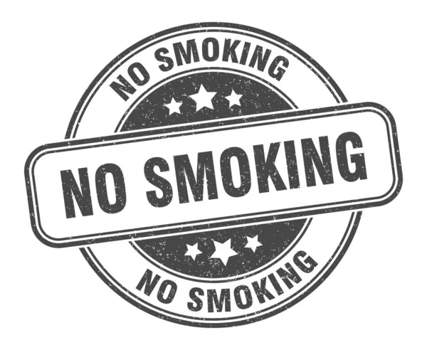 Sigara Içme Damgası Yok Yuvarlak Sigara Içilmez Işareti Yok Etiket — Stok Vektör