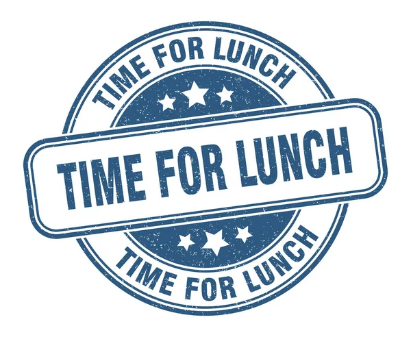 Czas Pieczątkę Lunch Czas Lunch Okrągły Znak Grunge Etykieta — Wektor stockowy