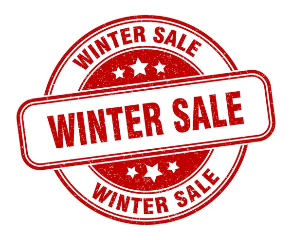 冬のセールスタンプ 冬の販売ラウンドグランジサイン ラベル — ストックベクタ