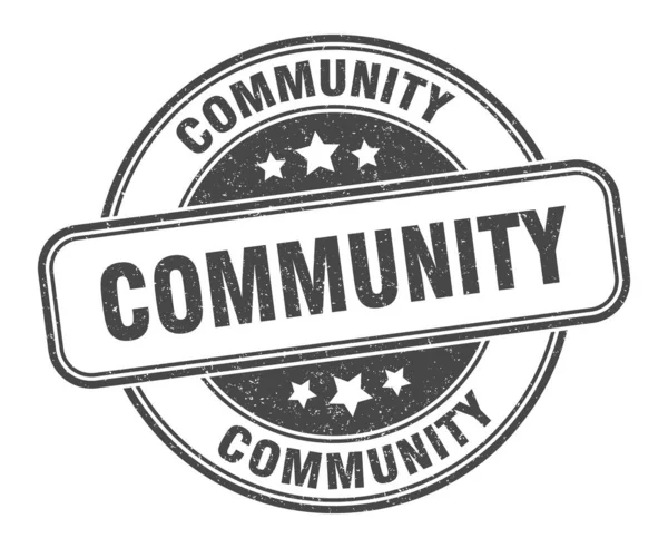 Selo Comunitário Comunidade Redondo Sinal Grunge Rótulo —  Vetores de Stock