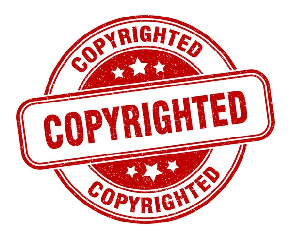Auteursrechtelijk Beschermde Stempel Copyrighted Ronde Grunge Teken Etiket — Stockvector