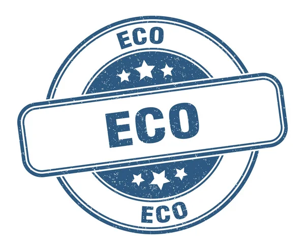 Timbro Ecologico Eco Rotondo Segno Grunge Etichetta — Vettoriale Stock