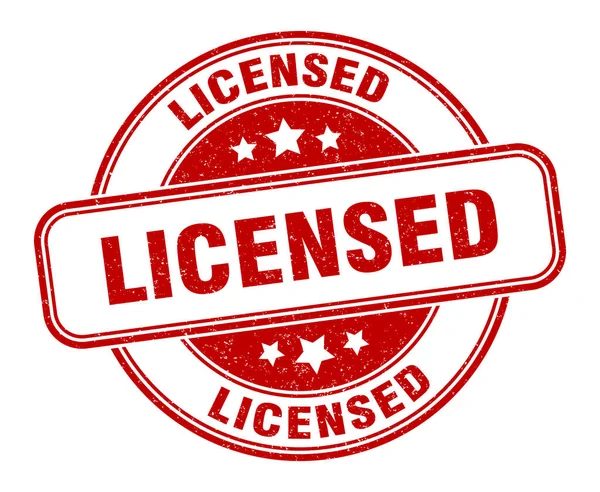 Licensed Stamp Licensed Grunge Sign Label — Stock Vector