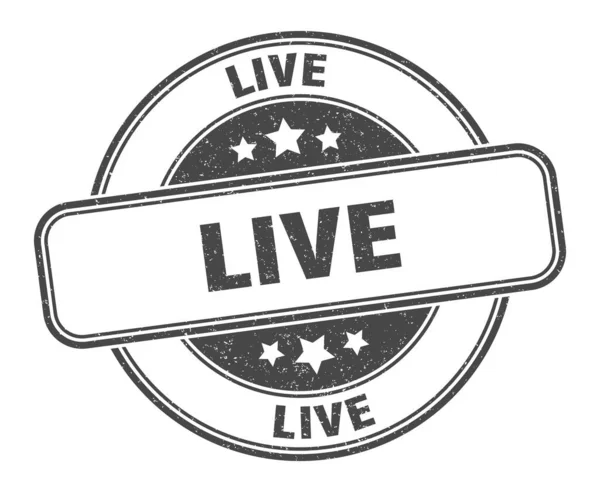 Live Stamp Live Grunge Sign Label — Stock Vector