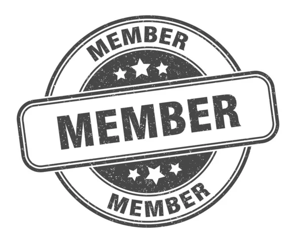 Mitgliedsstempel Mitglied Runde Grunge Zeichen Etikett — Stockvektor