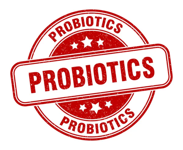 Probiotika Stempel Probiotika Rund Grunge Zeichen Etikett — Stockvektor