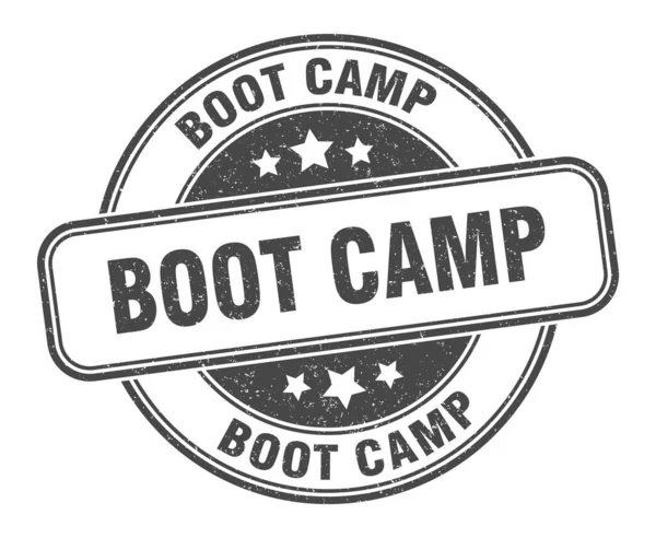 Bootcamp Stempel Boot Camp Rundes Grunge Schild Etikett — Stockvektor