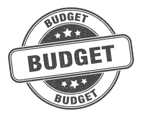 Carimbo Orçamental Orçamento Redondo Sinal Grunge Rótulo — Vetor de Stock
