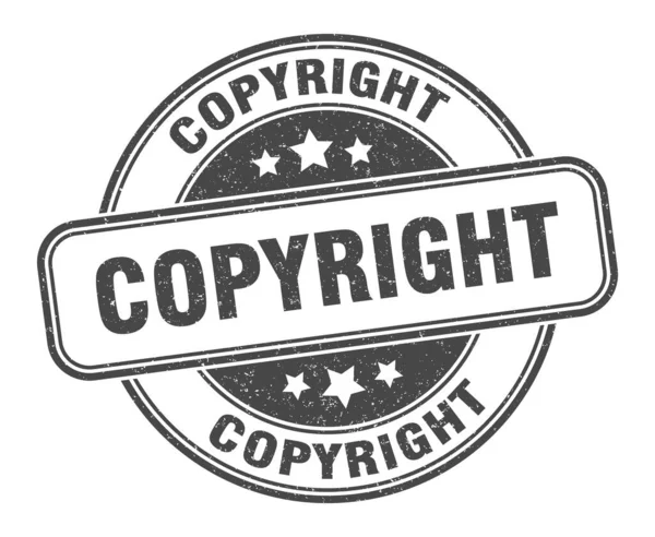 Timbre Copyright Copyright Rond Signe Grunge Étiquette — Image vectorielle