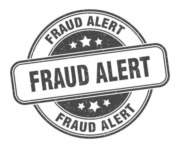 Sello Alerta Fraude Señal Alerta Fraude Ronda Grunge Etiqueta — Vector de stock