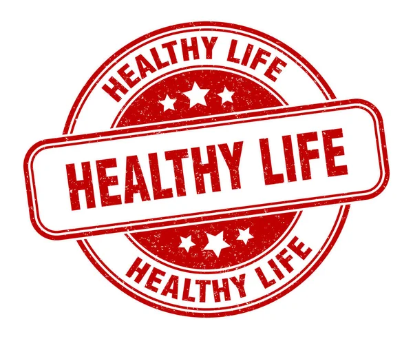 Stempel Gesundes Leben Gesundes Leben Rund Grunge Zeichen Etikett — Stockvektor