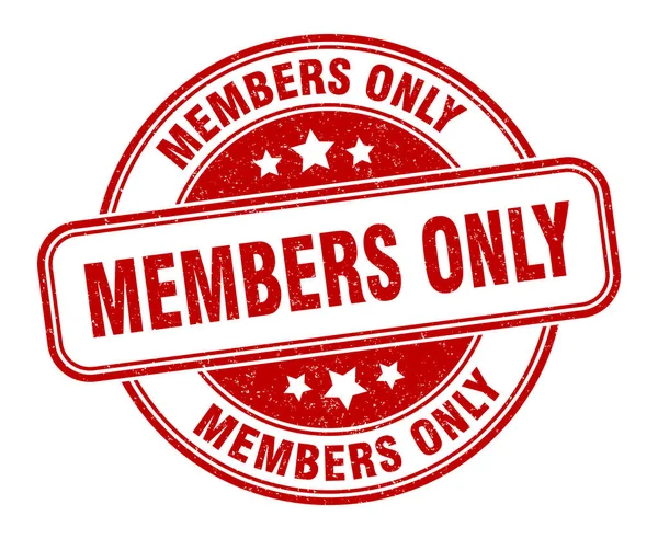Membres Seulement Timbre Membres Seulement Ronde Signe Grunge Étiquette — Image vectorielle
