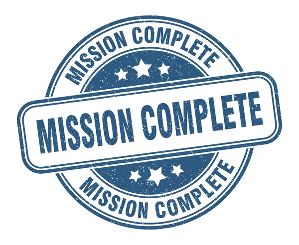 Mission Complète Timbre Mission Complète Ronde Signe Grunge Étiquette — Image vectorielle