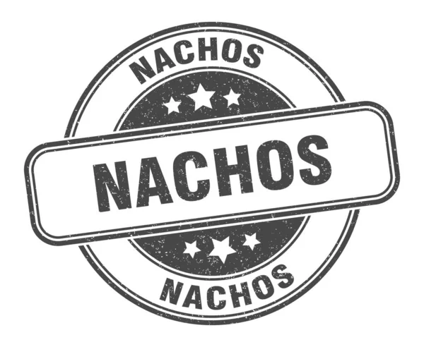 Znaczek Nachos Nachos Okrągły Znak Grunge Etykieta — Wektor stockowy