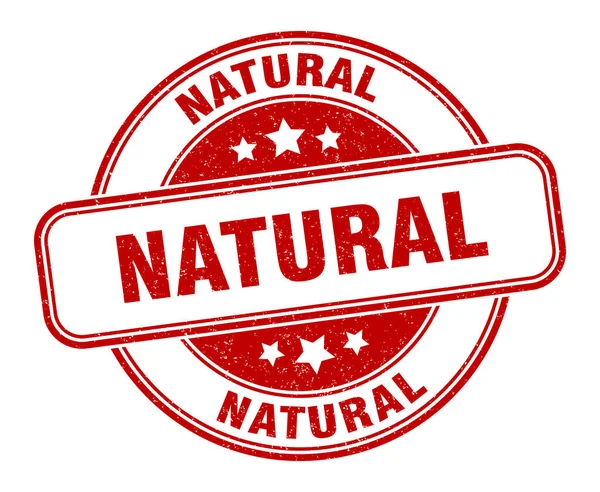 Timbre Naturel Signe Rond Naturel Grunge Étiquette — Image vectorielle