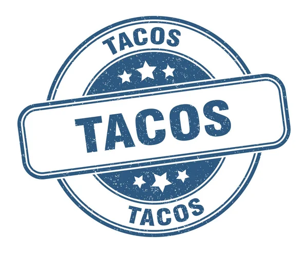 Taco Stempel Taco Rond Grunge Teken Etiket — Stockvector