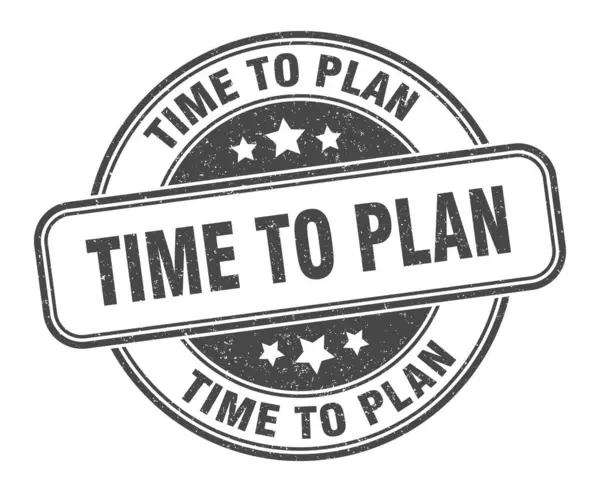 Time Plan Stamp Time Plan Grunge Sign Label — Stock Vector