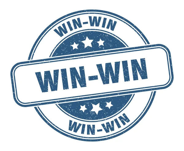 Win Win Stämpel Win Win Runda Grunge Tecken Etikett — Stock vektor