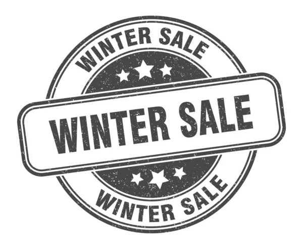 Vinterförsäljningsstämpel Vinterförsäljning Runda Grunge Tecken Etikett — Stock vektor