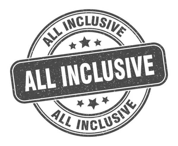 Pieczęć All Inclusive Etykieta All Inclusive Okrągły Znak Grunge — Wektor stockowy