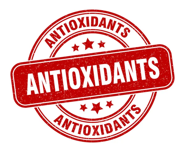 Antioksidan Damgası Antioksidan Etiketi Yuvarlak Grunge Işareti — Stok Vektör