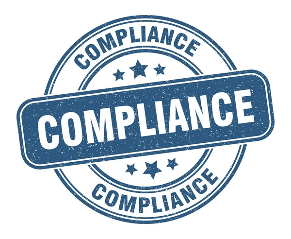Compliance Stempel Compliance Label Rundes Grunge Zeichen — Stockvektor